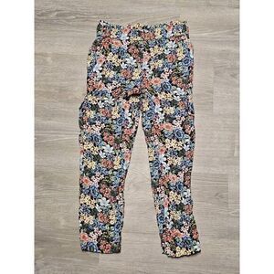Loft Women's Floral Ruffle Waist Cargo Pants Size XS Cottagecore Preppy Comfort‎